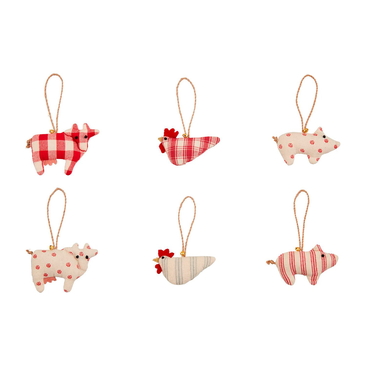 Plush Farm Animal Ornaments