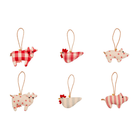 Plush Farm Animal Ornaments