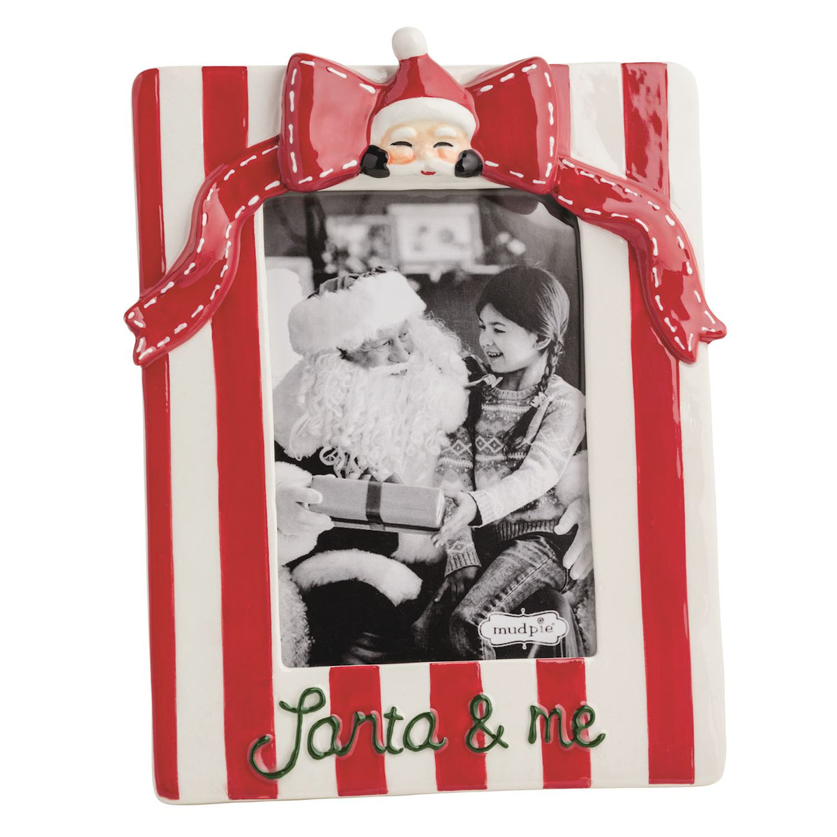Santa & Me Ceramic Frame With Bow
