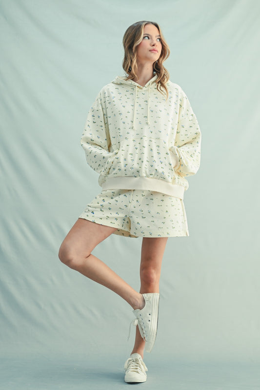 Floral French Terry Hoodie
