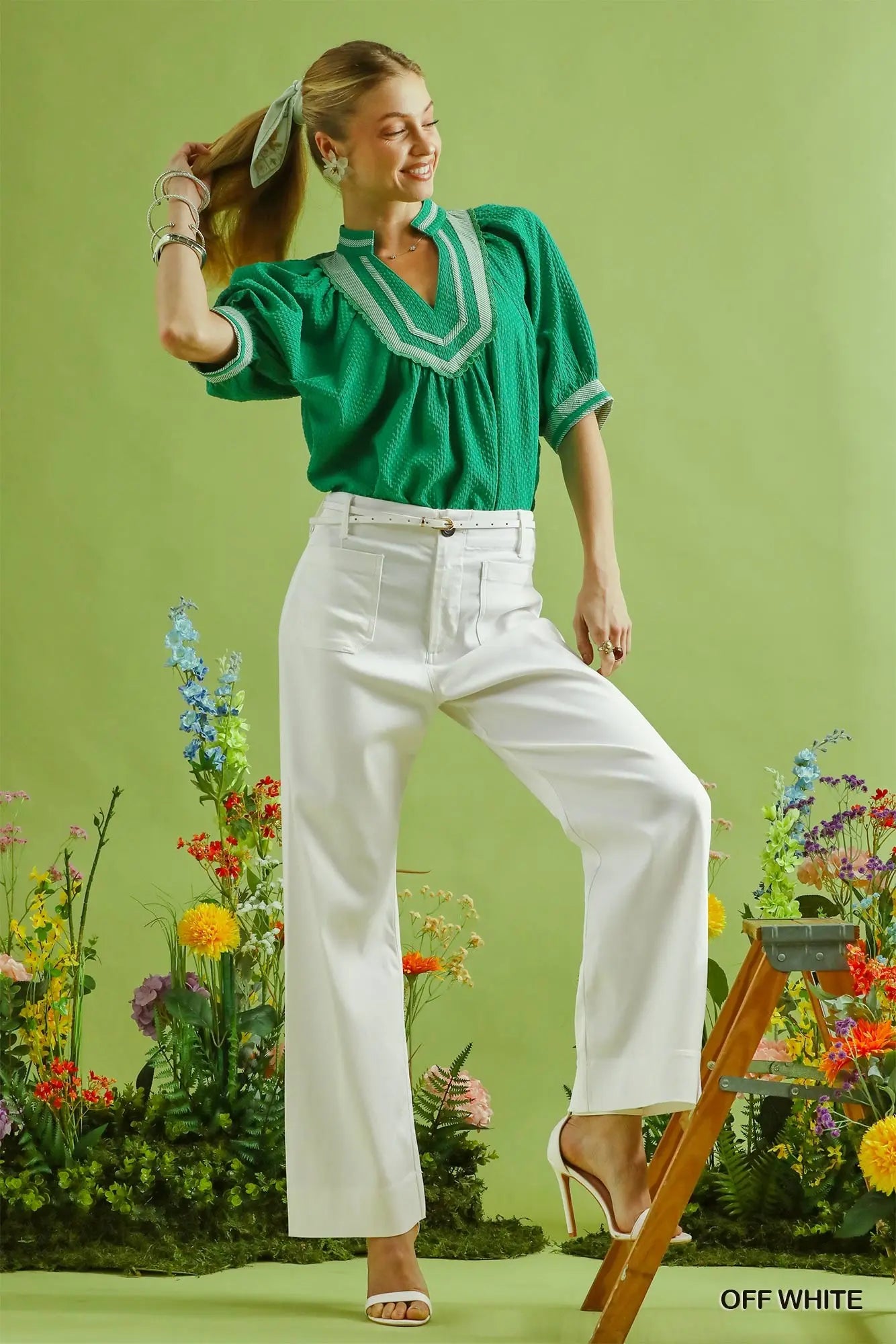 Button Stretched Pants