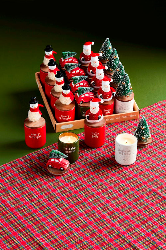 Christmas Bottle Brush Topper Candles