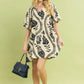 Leafy Ogee Print Mini Dress