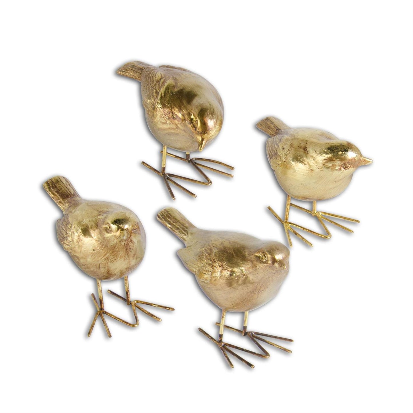 4 Inch Antique Gold Birds