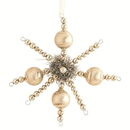 Champagne Vintage Snowflake Ornament