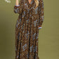 Floral Print Contrast Trim Maxi Dress