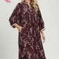 Floral Print Contrast Trim Maxi Dress