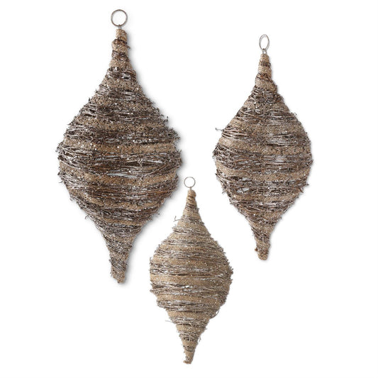Glittered Teardrop Ornaments