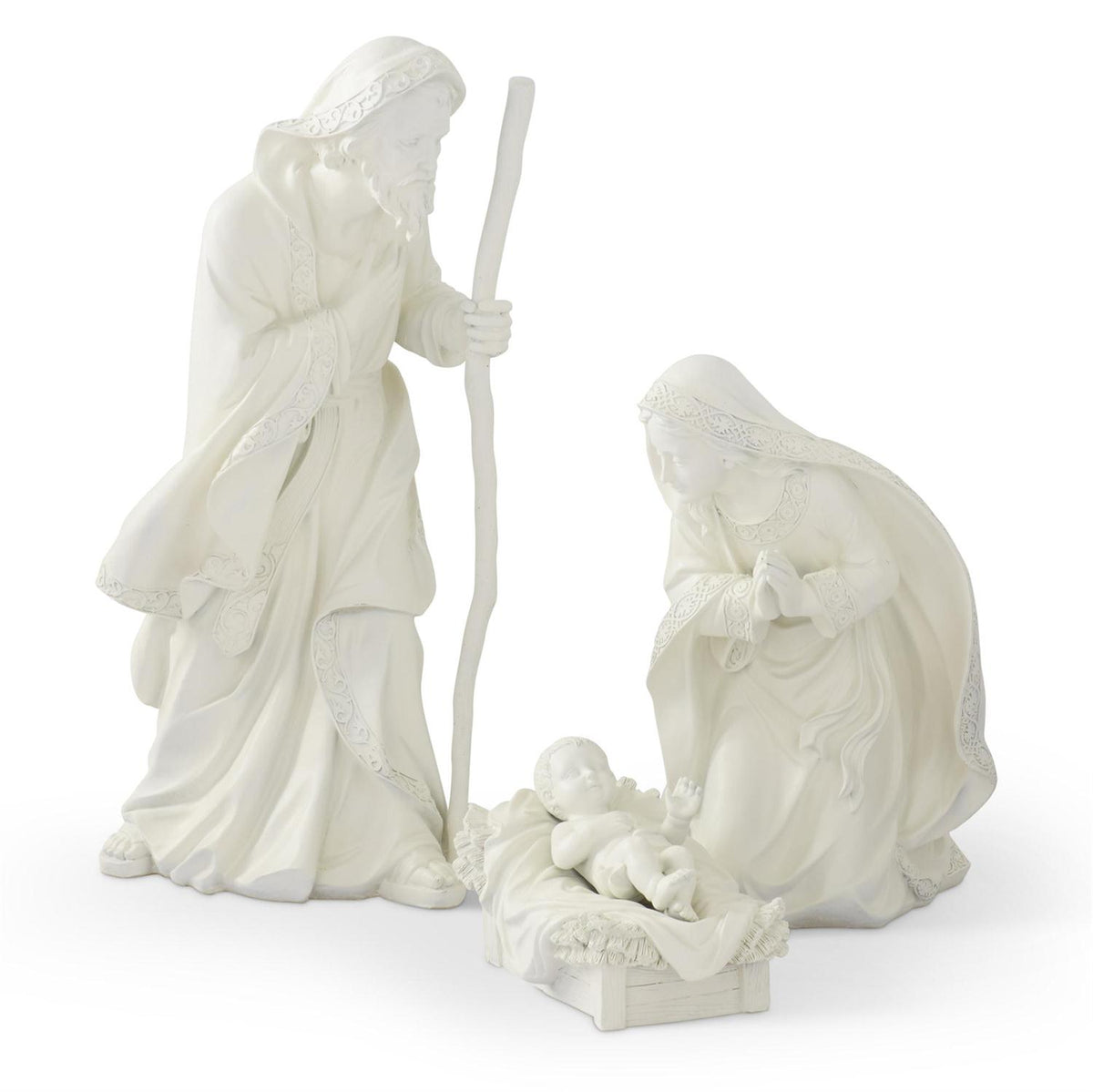Nativity Figures With Cream Finish