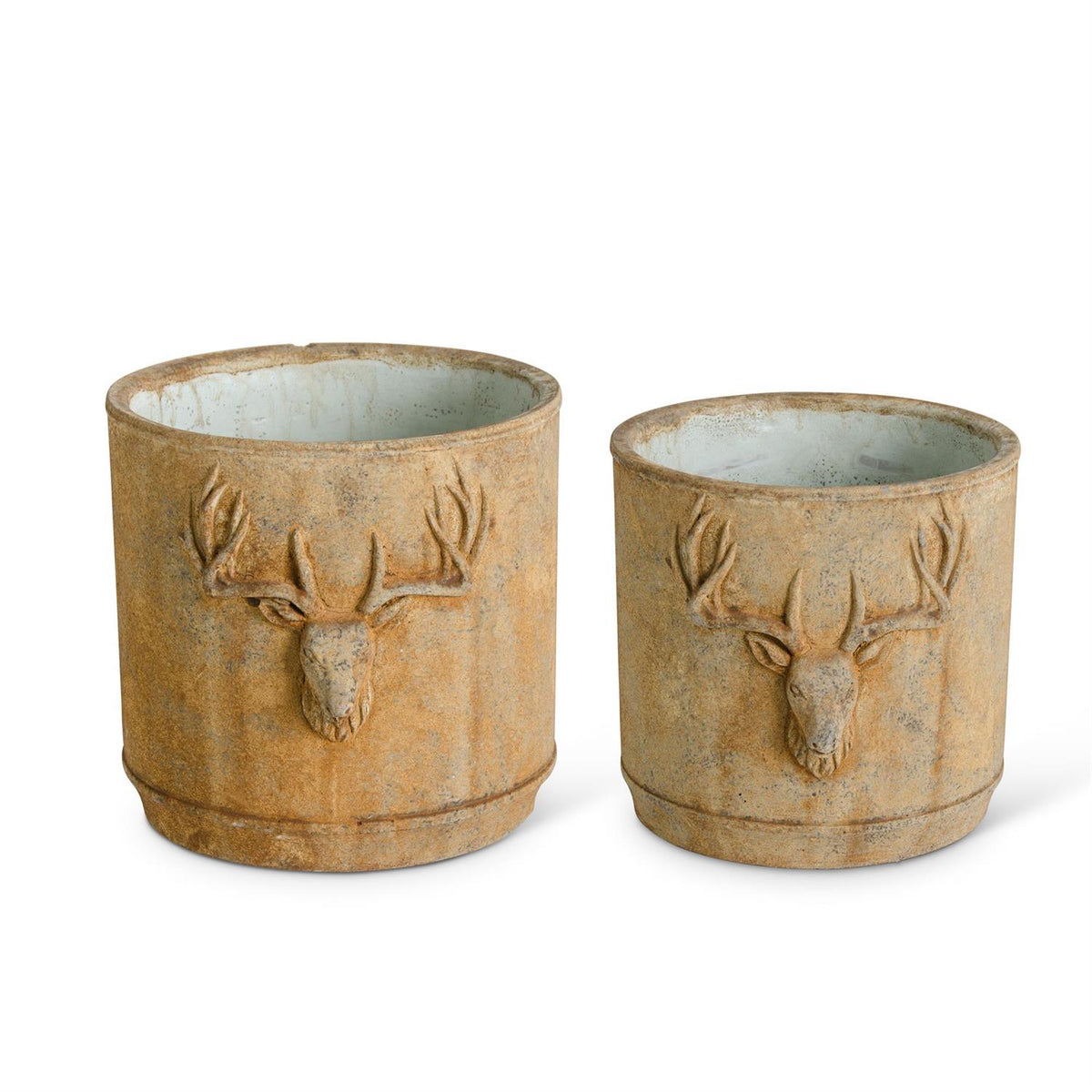 Deer Head Cement Planters