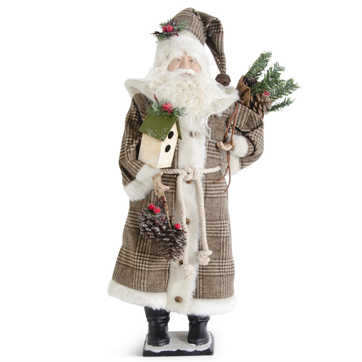 Woodland Santa Holding Pinecone