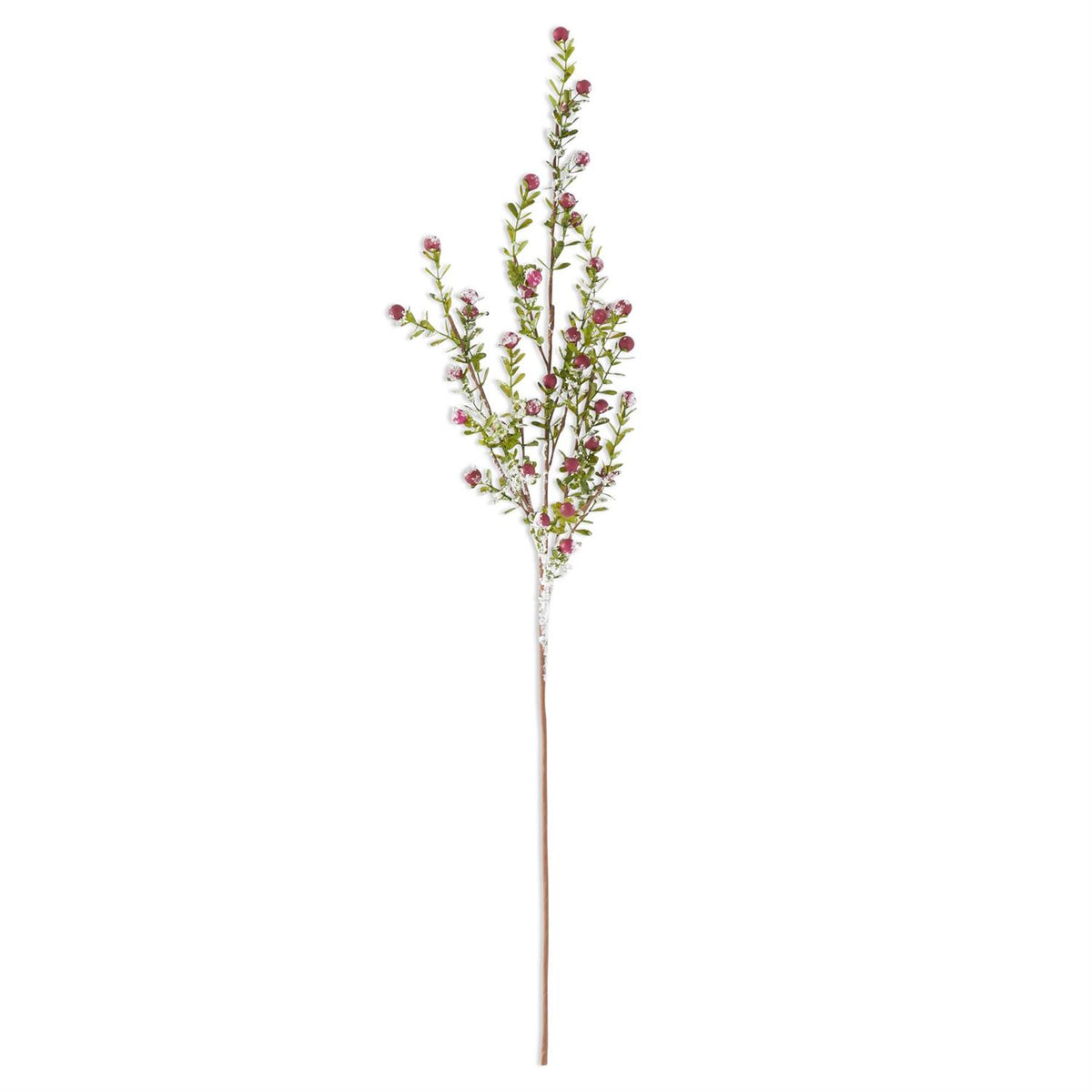 Glitter Snow Red Berry Leaf Stem