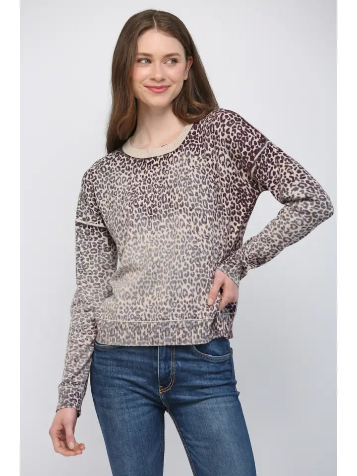 Printed Crew Neckline Sweater