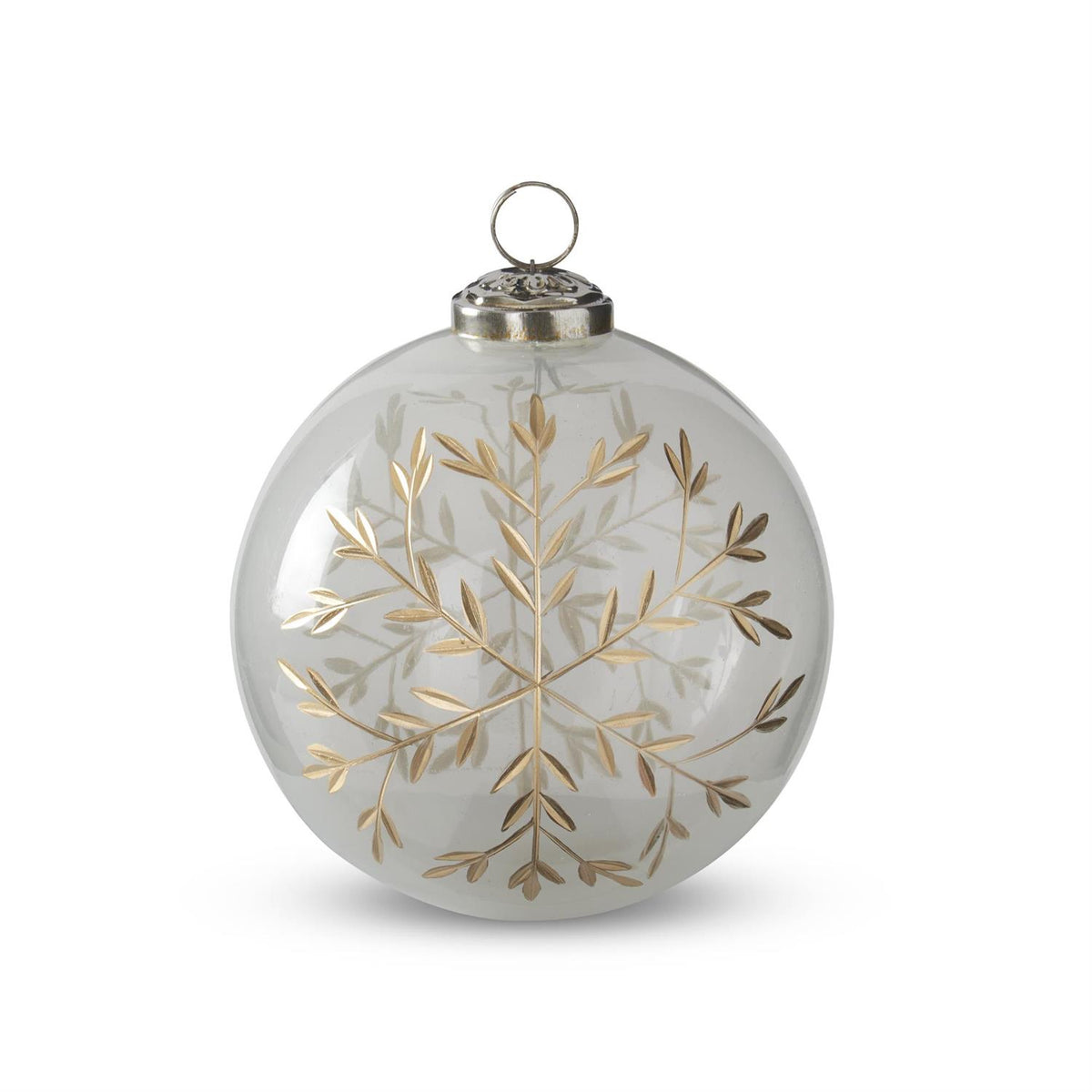 Gold Etched Snowflake Ornament