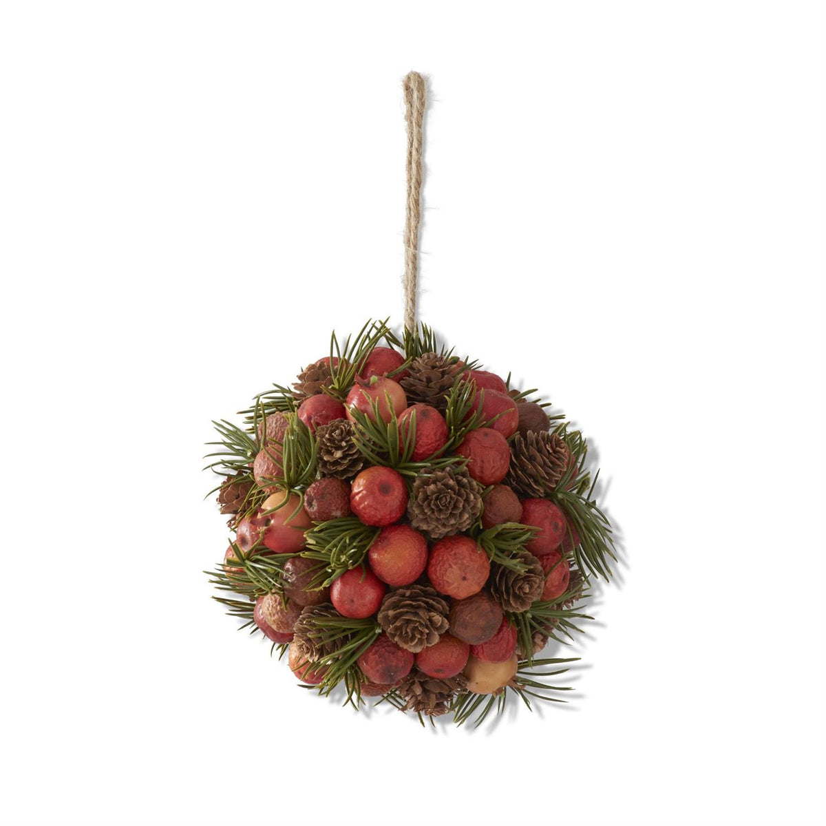5.75" Orange Pods Pinecones & Pine Ornament