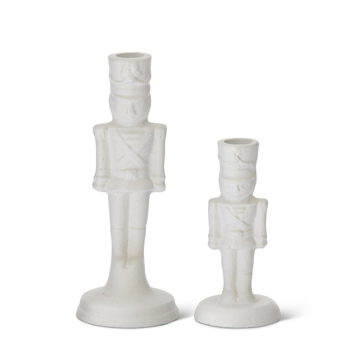 White Metal Soldier Taper Holders