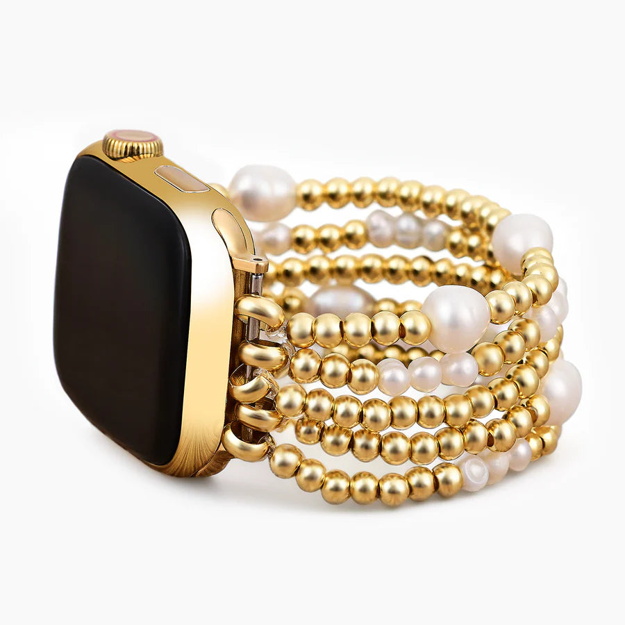 Gold and Pearl Apple Watch Strap