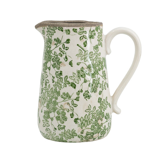 Green Floral Pitcher