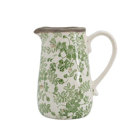 Green Floral Pitcher