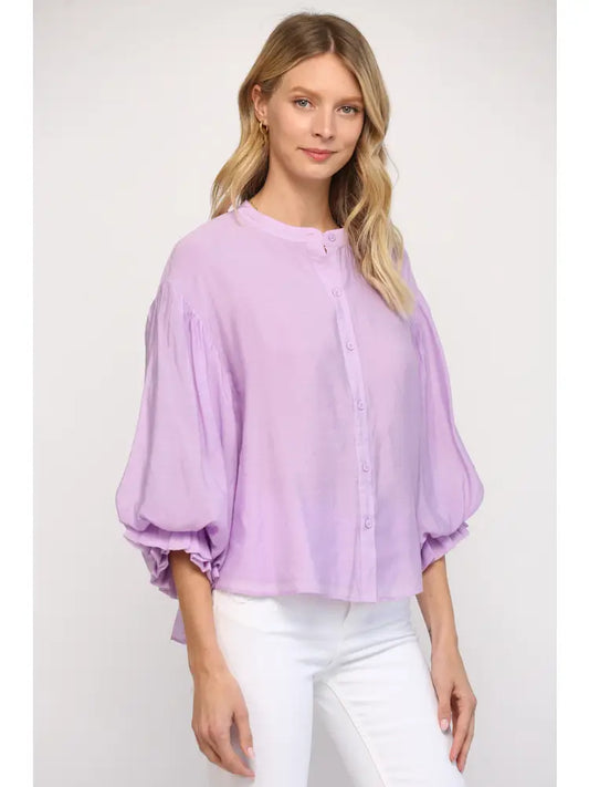 Puff Sleeve Button Down