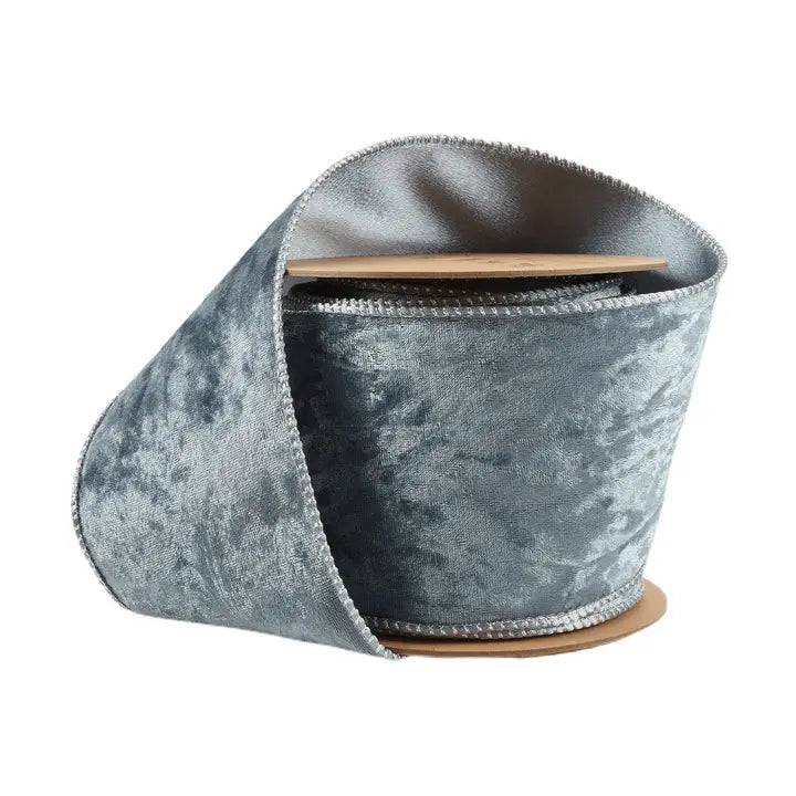 Reversible Frosted Velvet Wired Ribbon