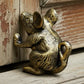 Gold Cast Iron Mouse Bookend