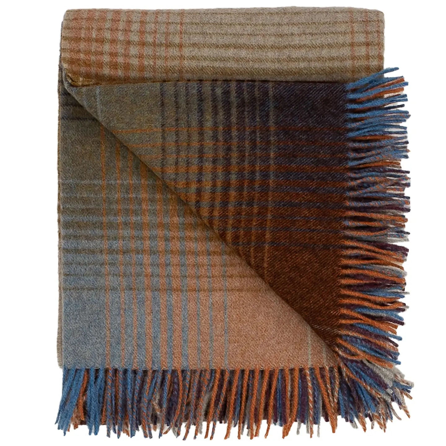 Highland Tweeds Shetland Lambswool Ombre Throw (Burgundy)