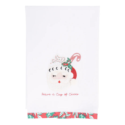 Cup Of Cheer Santa Tea Towel