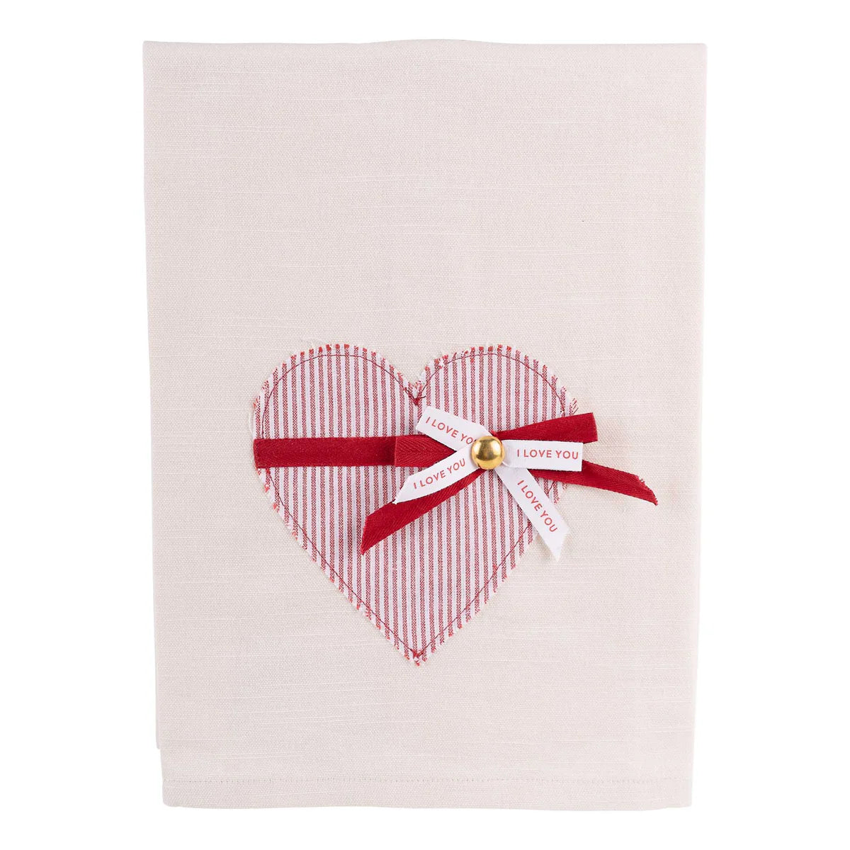 I Love You Ribbon Tea Towel