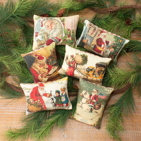 Mini Christmas Postcard Pillows