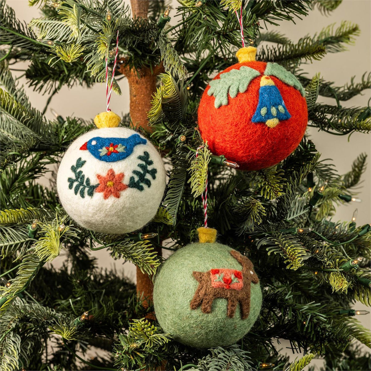 Woolen Folk Orb Ornaments