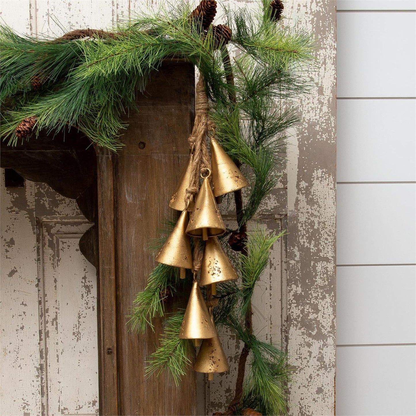Hanging Cascade Of Gold Tone Bells