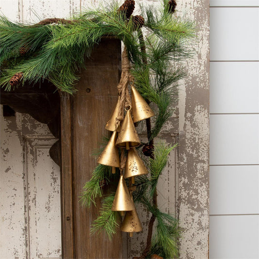 Hanging Cascade Of Gold Tone Bells
