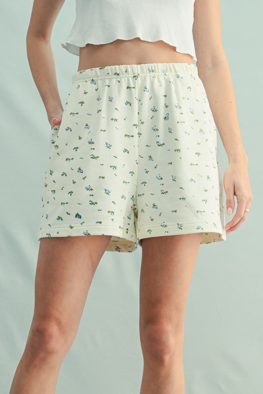 Floral French Terry Shorts