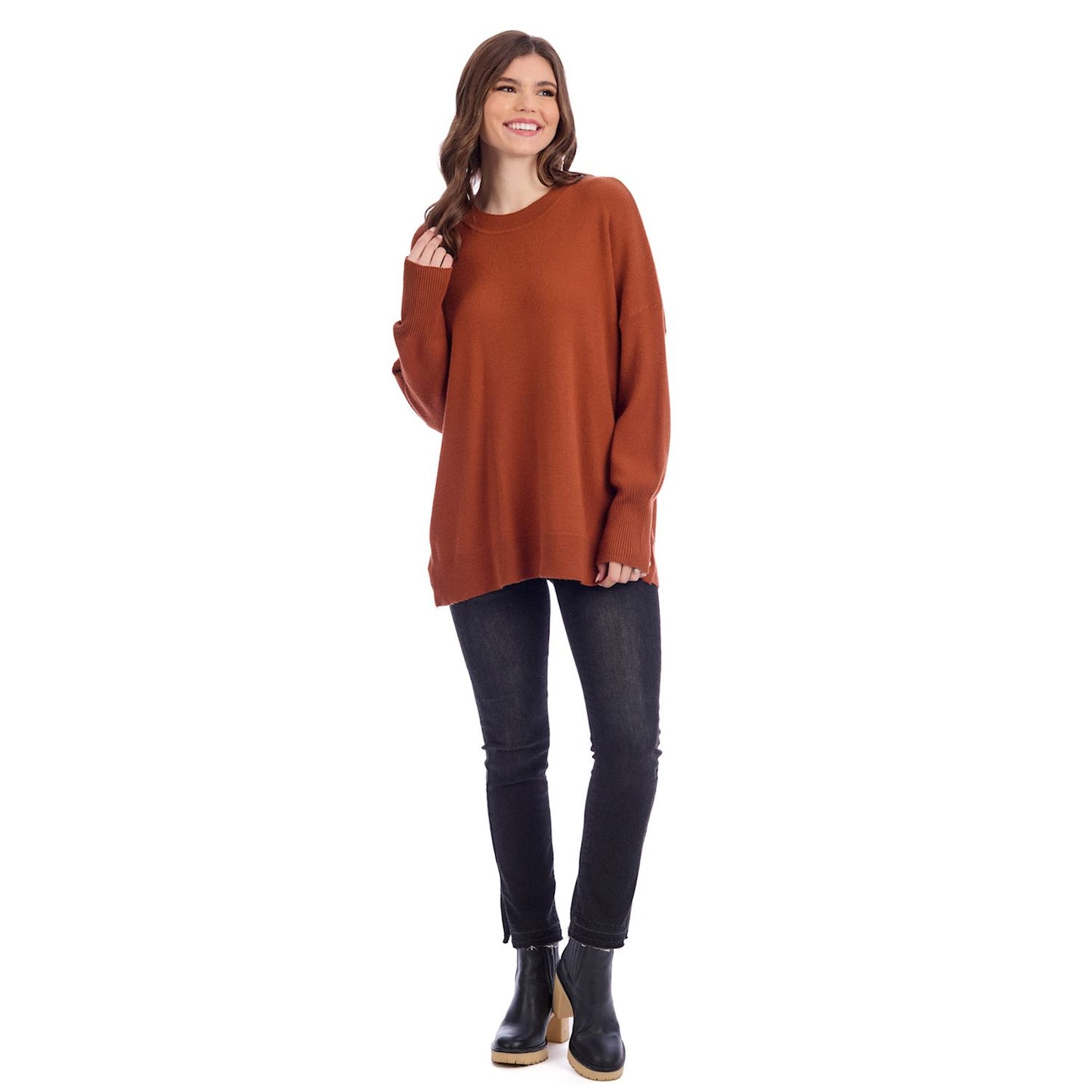 Rust Noralee Button Sweater