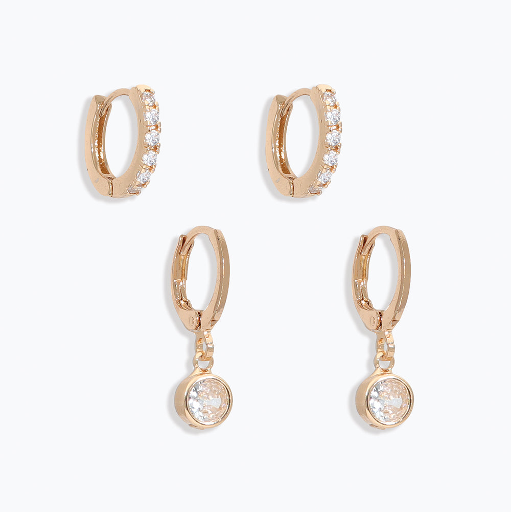 Gold Hoops with CZs