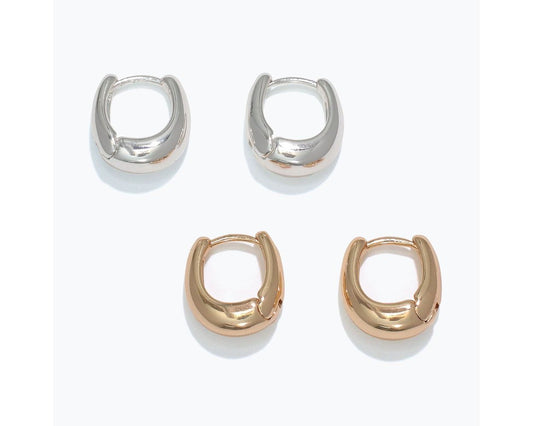 Silver and Gold U Hoop