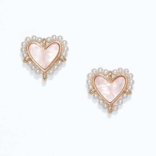 Pink Hearts w Pearl Border