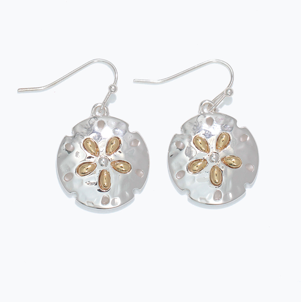 Two-Tone Sand Dollar Earrings