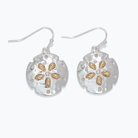 Two-Tone Sand Dollar Earrings