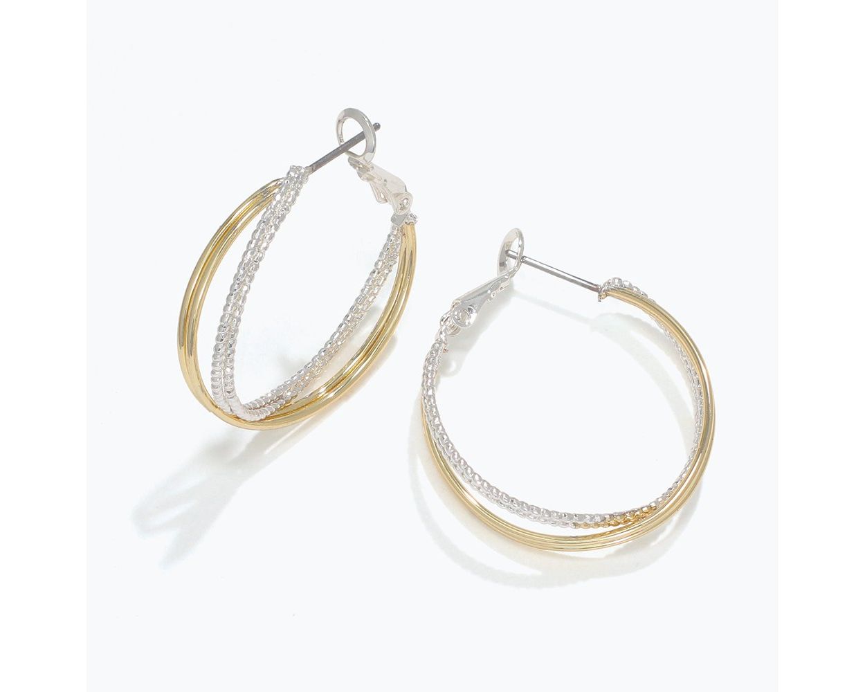 Two-Tone Twisted Hoops