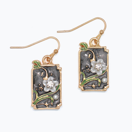 Gray Flower Earrings