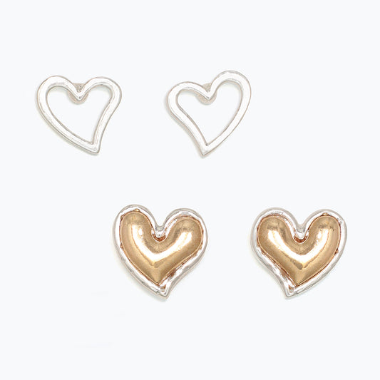 Open Two-Tone Hearts