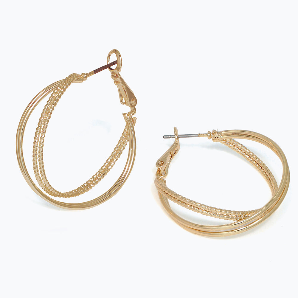 Gold Twisted Hoops