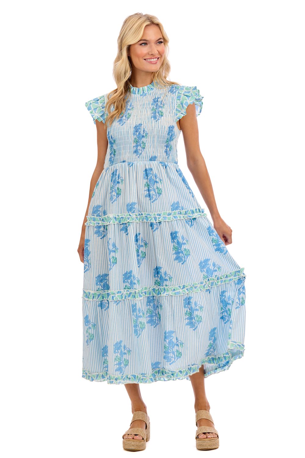 Perin Smocked Midi Dress