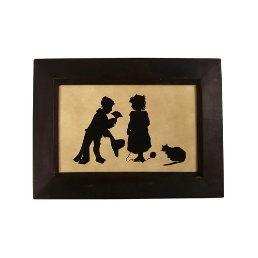 Boy Giving Flowers Silhouette In Frame