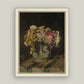 Vase of Pink & Yellow Flowers Framed Antique Art