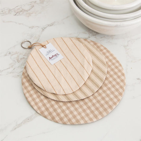 Neutral Cloth Bowl Cover Set