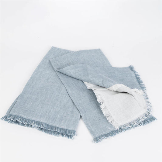 Soft Blue Chambray Tea Towel Set