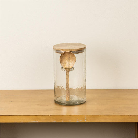 Large Spoon Hold Glass Canister